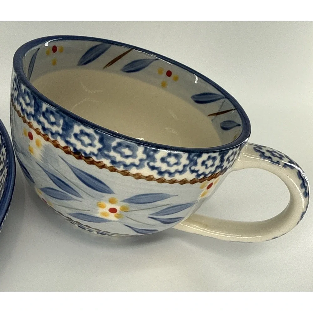 3 Piece -Temptations Old World Blue by Tara‎ Soup And Sandwich Tray With Mug